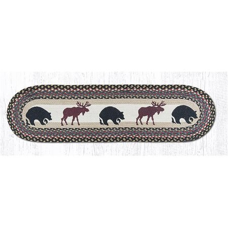 CAPITOL IMPORTING CO 13 x 48 in. Bear and Moose Oval Patch Runner 64-043BM